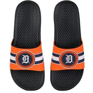 Mens Detroit Tigers MLB  FOCO Stripe Raised Slide Sandals Size 9/10 13/14 NWT